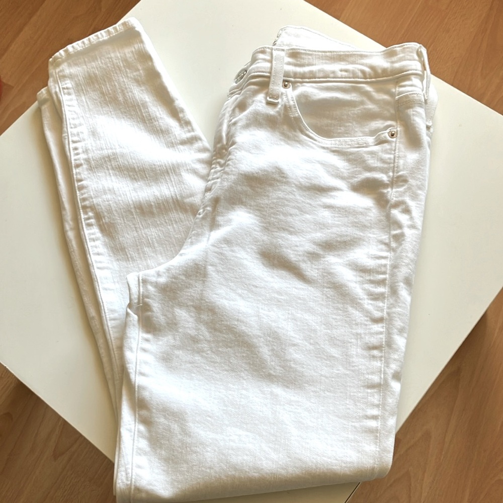 J.Crew high rise skinny white jeans